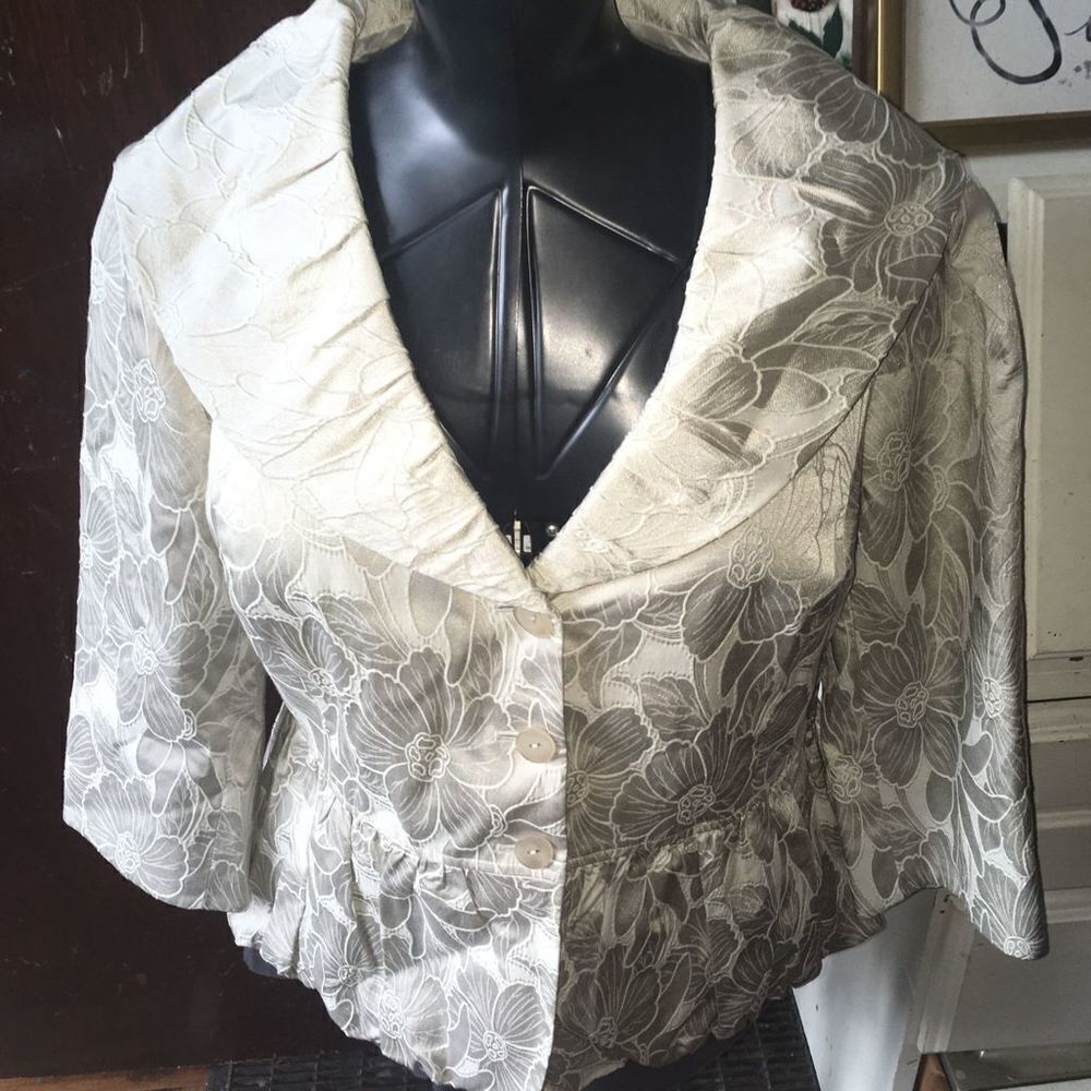 J Jill brocade royalcore bubble hem size 14 blazer